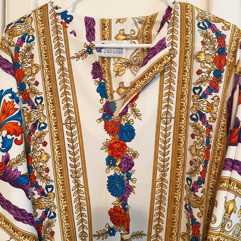 Vintage Top Notch 70s 80s Floral Blouse